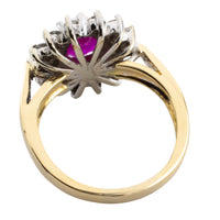 Ruby and diamond ring in 18 carat gold-vintage rings-The Antique Ring Shop