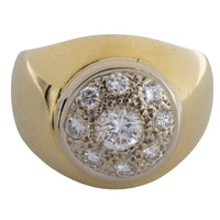 18 carat white and yellow gold diamond ring-vintage rings-The Antique Ring Shop