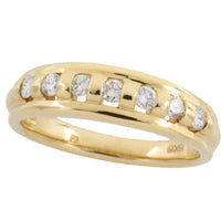 18 carat gold band with brilliant cut diamonds-wedding rings-The Antique Ring Shop