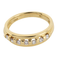 18 carat gold band with brilliant cut diamonds-wedding rings-The Antique Ring Shop