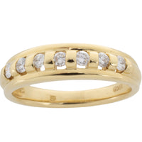 18 carat gold band with brilliant cut diamonds-wedding rings-The Antique Ring Shop