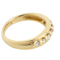 18 carat gold band with brilliant cut diamonds-wedding rings-The Antique Ring Shop