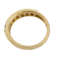 18 carat gold band with brilliant cut diamonds-wedding rings-The Antique Ring Shop