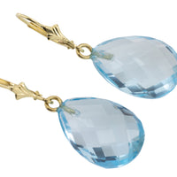 Faceted topaz drops in 14 carat gold-Earrings-The Antique Ring Shop