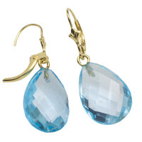 Faceted topaz drops in 14 carat gold-Earrings-The Antique Ring Shop