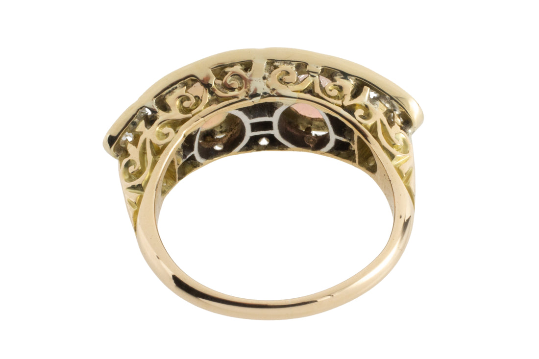 Victorian opal and old cut diamond ring-Antique rings-The Antique Ring Shop