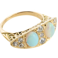 Victorian opal and old cut diamond ring-Antique rings-The Antique Ring Shop