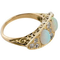 Victorian opal and old cut diamond ring-Antique rings-The Antique Ring Shop
