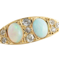 Victorian opal and old cut diamond ring-Antique rings-The Antique Ring Shop