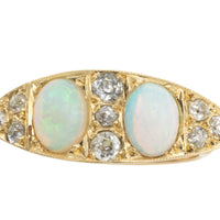 Victorian opal and old cut diamond ring-Antique rings-The Antique Ring Shop