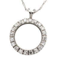 Diamond circle pendant in 18 carat gold-Pendants-The Antique Ring Shop