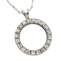Diamond circle pendant in 18 carat gold-Pendants-The Antique Ring Shop