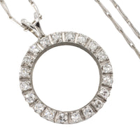 Diamond circle pendant in 18 carat gold-Pendants-The Antique Ring Shop