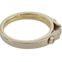 Yellow and white gold three stone diamond ring-wedding rings-The Antique Ring Shop
