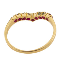 Ruby wish bone ring in 18 carat gold-Vintage Rings-The Antique Ring Shop