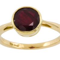 Ruby solitaire ring in 18 carat gold-engagement rings-The Antique Ring Shop