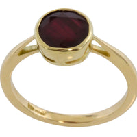 Ruby solitaire ring in 18 carat gold-engagement rings-The Antique Ring Shop