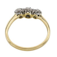 Three stone diamond ring in 18 carat gold