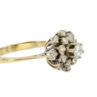 Snow flake diamond cluster ring in 14 carat gold-Vintage Rings-The Antique Ring Shop