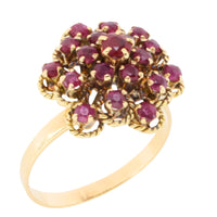 Ruby cluster ring in 18 carat gold
