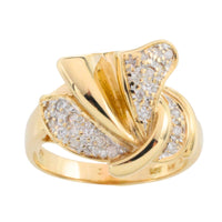 Diamond bow ring in 14 carat gold-Vintage Rings-The Antique Ring Shop