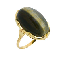 Tigers eye ring in 14 carat gold-The Antique Ring Shop