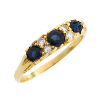 Sapphire and diamond ring in 18 carat gold