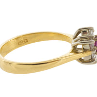 Vintage ruby and diamond cluster ring-engagement rings-The Antique Ring Shop