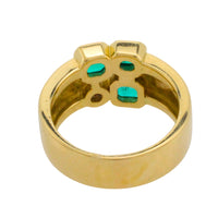 Emerald and diamond ring in 18 carat gold-Vintage Rings-The Antique Ring Shop