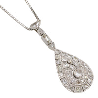 Drop shaped diamond pendant in 18 carat gold-Pendants-The Antique Ring Shop