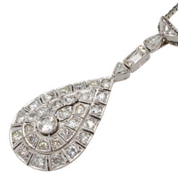 Drop shaped diamond pendant in 18 carat gold-Pendants-The Antique Ring Shop