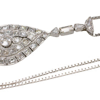 Drop shaped diamond pendant in 18 carat gold-Pendants-The Antique Ring Shop