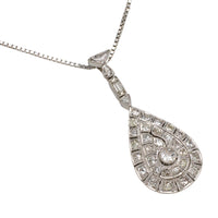 Drop shaped diamond pendant in 18 carat gold-Pendants-The Antique Ring Shop
