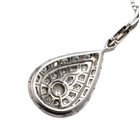 Drop shaped diamond pendant in 18 carat gold-Pendants-The Antique Ring Shop