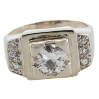 Vintage Old European cut and single cut diamond ring in white gold-Vintage Rings-The Antique Ring Shop