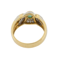 Emerald and diamond ring in 18 carat gold-Vintage Rings-The Antique Ring Shop