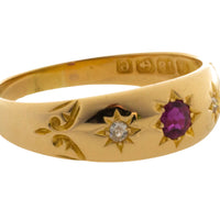 Edwardian ruby and diamond gypsy ring from 1904-Antique rings-The Antique Ring Shop