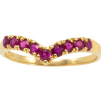 Ruby wish bone ring in 18 carat gold-Vintage Rings-The Antique Ring Shop