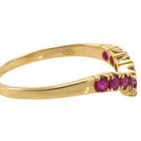 Ruby wish bone ring in 18 carat gold-Vintage Rings-The Antique Ring Shop
