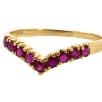 Ruby wish bone ring in 18 carat gold-Vintage Rings-The Antique Ring Shop