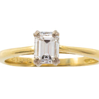 Emerald cut diamond solitaire ring-engagement rings-The Antique Ring Shop