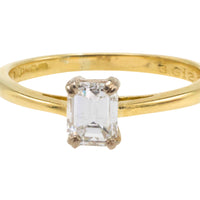 Emerald cut diamond solitaire ring-engagement rings-The Antique Ring Shop