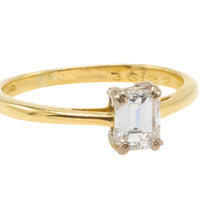 Emerald cut diamond solitaire ring-engagement rings-The Antique Ring Shop