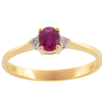 Ruby and diamond ring in 18 carat gold