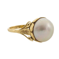 Vintage Mabe pearl ring in 14 carat gold-Vintage Rings-The Antique Ring Shop