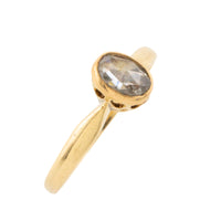 Rose diamond solitaire ring in 14 carat gold