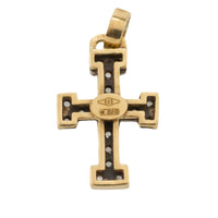 Rose diamond and emerald cross
