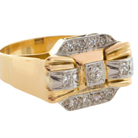 Vinateg Art Deco diamond ring in 18 carat gold-Vintage Rings-The Antique Ring Shop