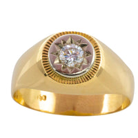 Diamond ring in 18 carat gold-gents rings-The Antique Ring Shop