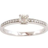 14 carat white gold ring with diamonds-engagement rings-The Antique Ring Shop